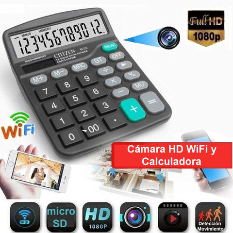 Mini cámara WiFi HD 1080p en CALCULADORA c/Detección de Movimiento
