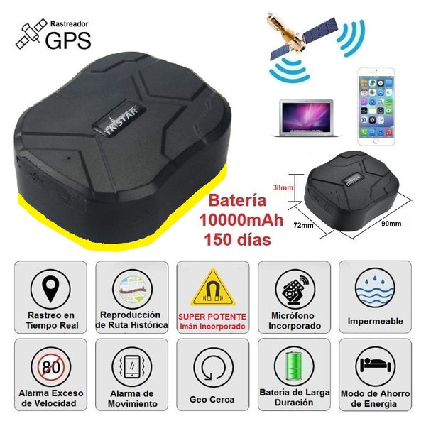 Mini rastreador GPS para con imán - 1000 mAh batería + monitoreo remoto de  voz