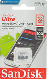 Tarjeta de Memoria SanDisk Ultra microSDHC Clase 10 UHS-I 100MB/s 32GB
