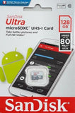 Tarjeta de Memoria SanDisk Ultra microSDXC Clase 10 UHS-I 80MB/s 128GB