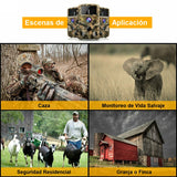 Cámara TRAMPA/EXTERIORES HD 1080p 20MP c/Detección de Movimiento, Visión Nocturna y Duración de 6 meses (Camuflada)