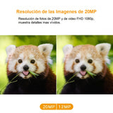 Cámara TRAMPA/EXTERIORES HD 1080p 20MP c/Detección de Movimiento, Visión Nocturna y Duración de 6 meses (Camuflada)