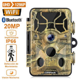 Cámara TRAMPA/EXTERIORES WiFi + BT HD 1080p 20MP IP66 c/Detección de Movimiento, Visión Nocturna y Duración de 6 meses (Camuflada)