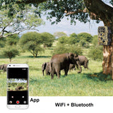 Cámara TRAMPA/EXTERIORES WiFi + BT HD 1080p 20MP IP66 c/Detección de Movimiento, Visión Nocturna y Duración de 6 meses (Camuflada)