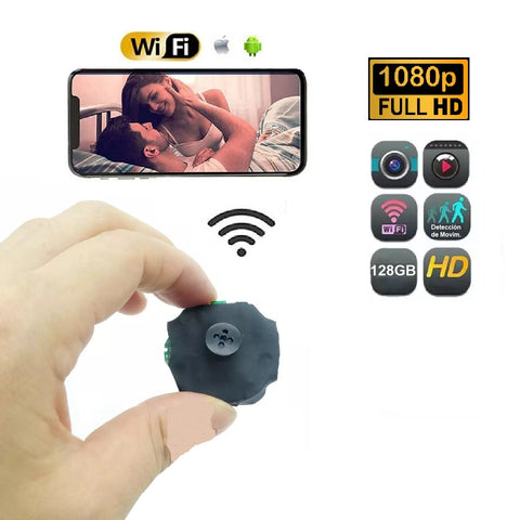 Mini Cámara WiFi HD 1080p en BOTON con Detección de Movimiento