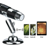 MICROSCOPIO Cámara Digital WiFi USB HD 1080p Zoom 1000X 8 LEDs p/Android, iPhone y iPad